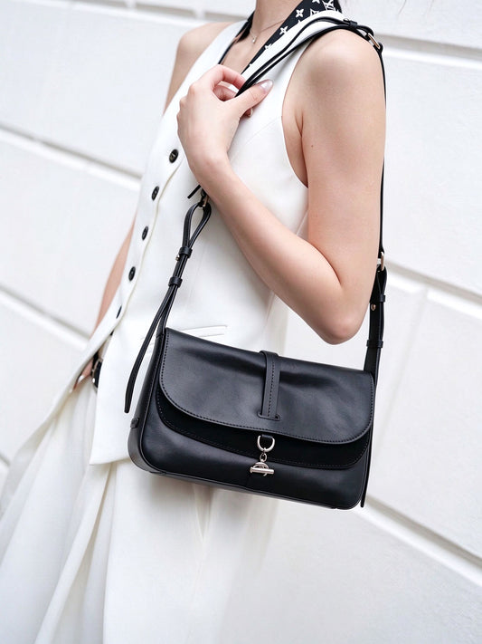 FION Crescent Medium Leather Hobo Bag