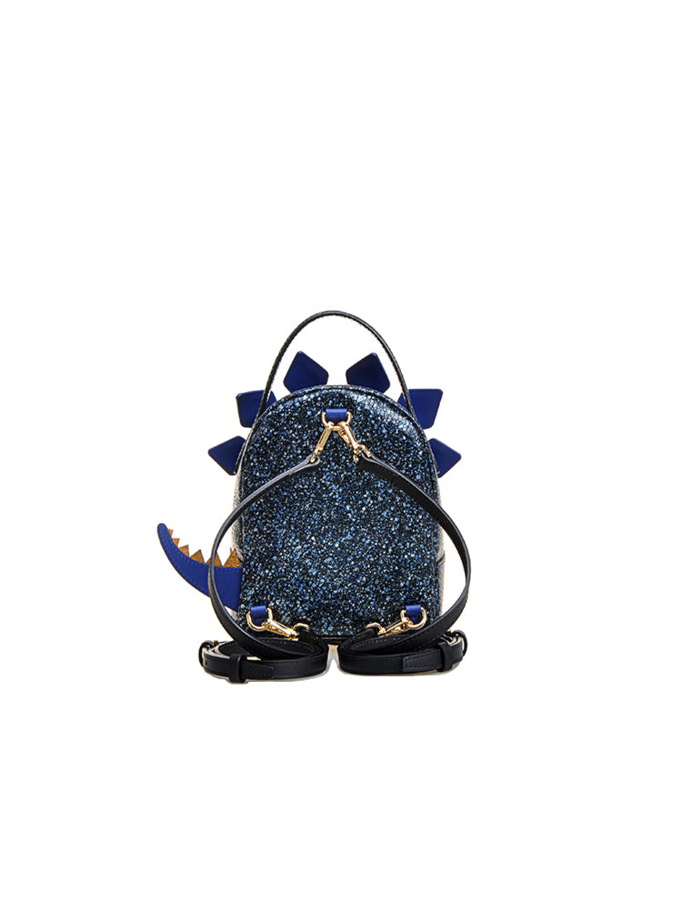 Little Mons 織物配牛皮革背囊-中號