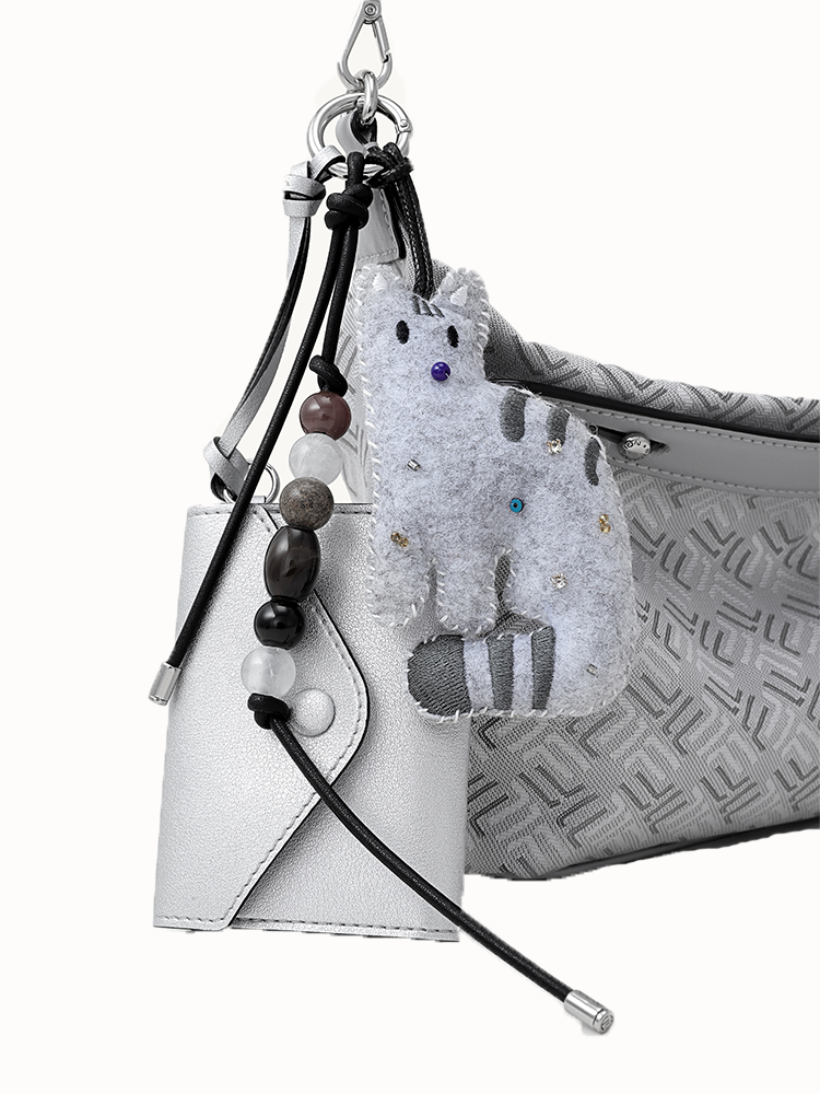 FION Palace Jacquard with Leather Mini Bag