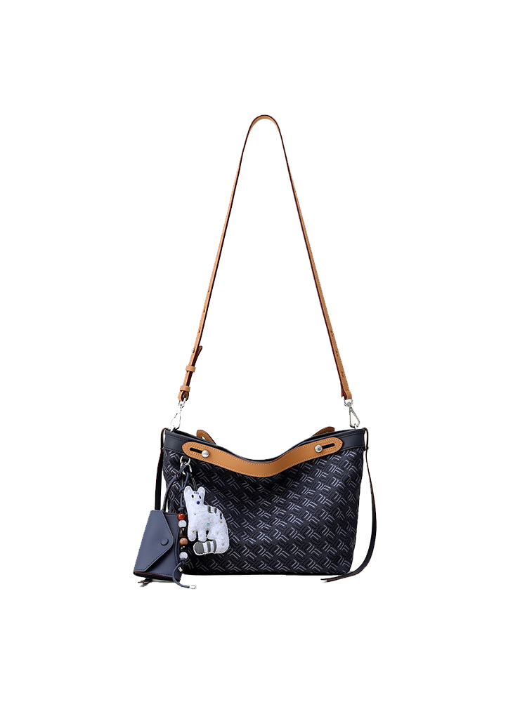FION Y Island Jacquard with Leather Bag