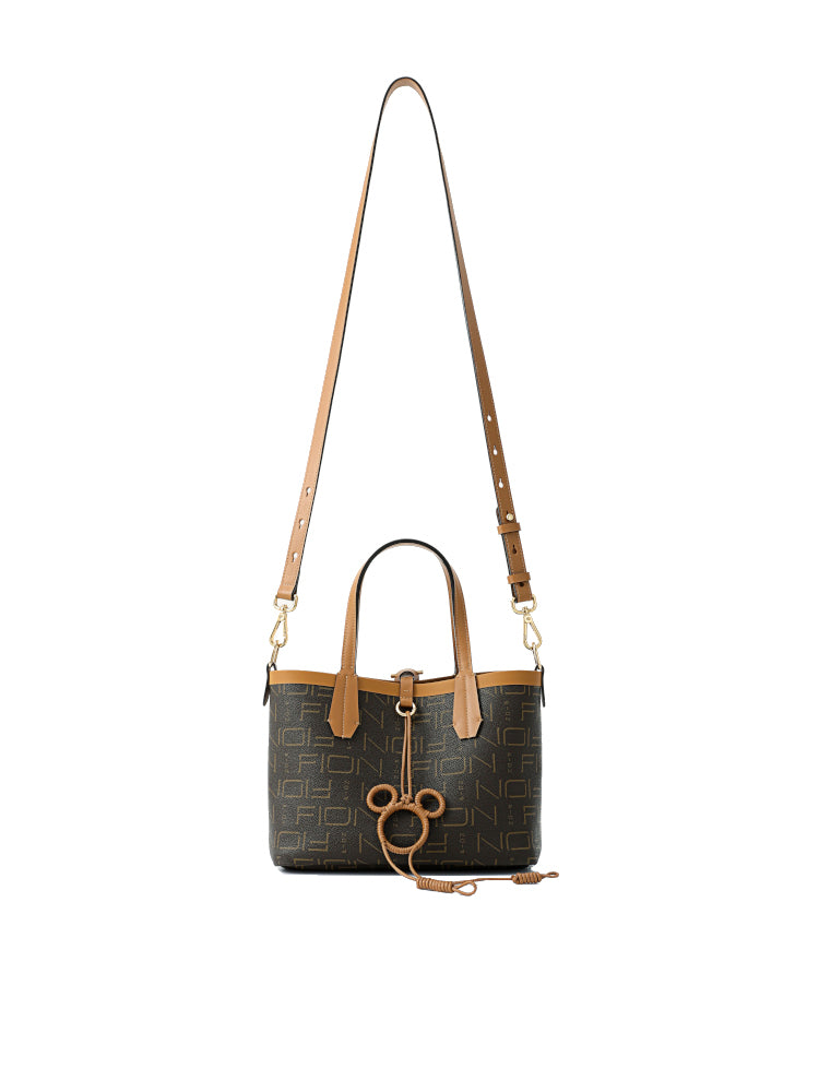 Mickey Mouse 印花皮革迷你手提袋