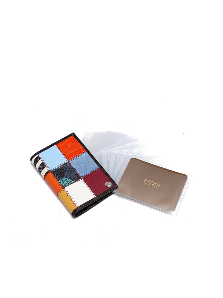 Patchwork 牛皮革卡包