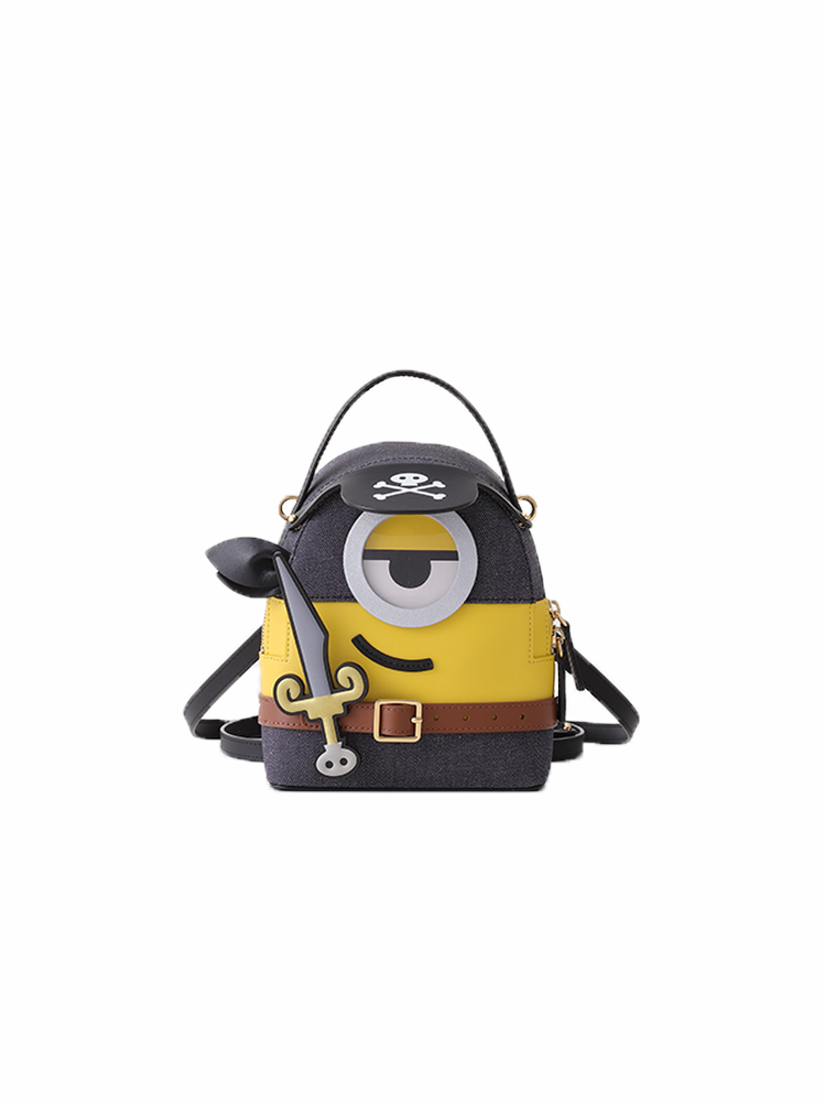 Minions & Monsters 牛仔布鑲牛皮革背囊