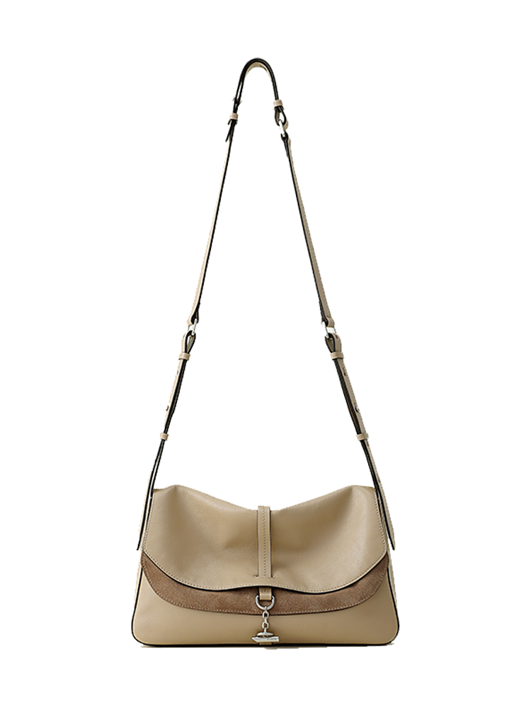 FION Crescent Large Leather Hobo Bag