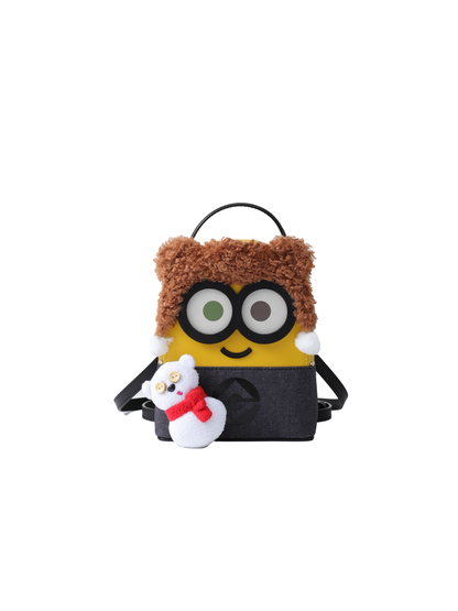 Minions 毛毛皮革背囊