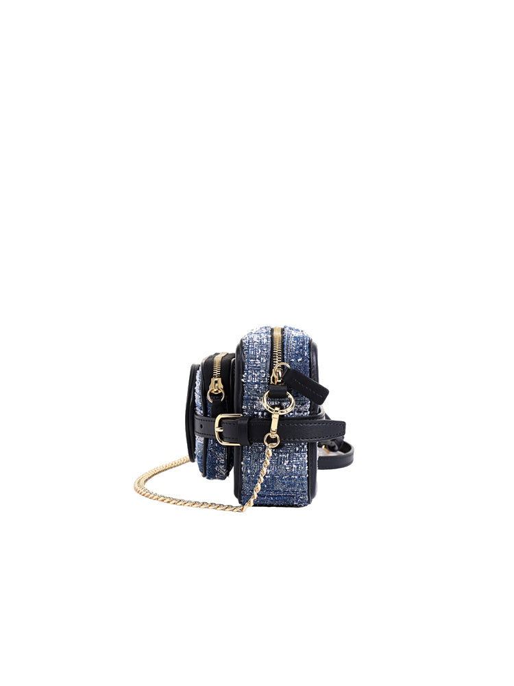 Minions Jacquard with Leather 2 in 1 Shoulder Bag
