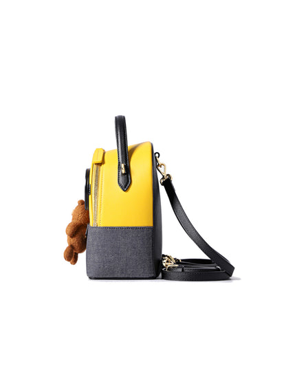 Minions 牛仔布鑲牛皮革背囊