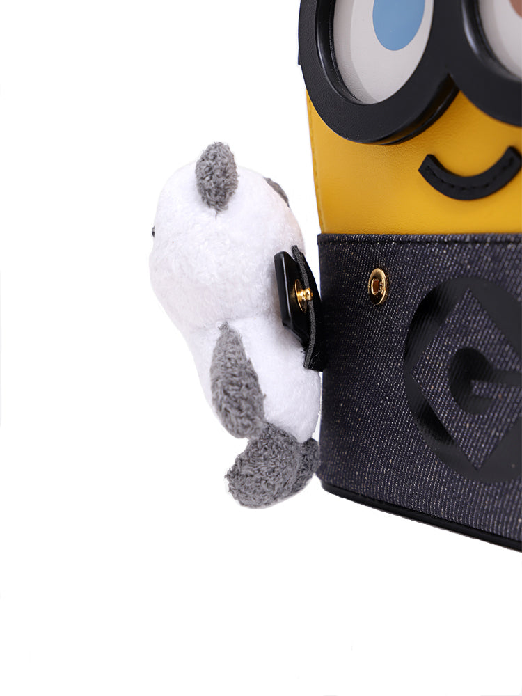 Minions Denim with Leather Backpack - Panda