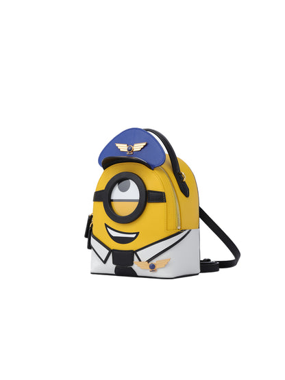 Minions 牛仔布鑲牛皮革背囊 - 飛行員
