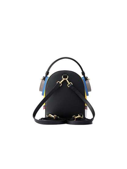 Minions Denim with Leather Backpack - Sport Wear with Earphone