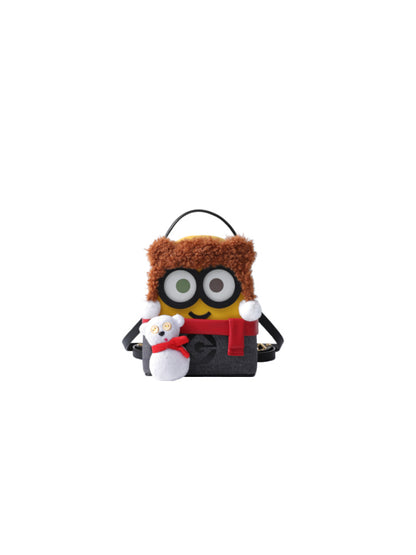Minions 毛毛皮革背囊