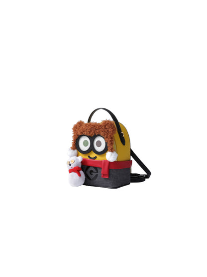 Minions 毛毛皮革背囊