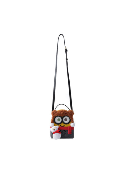 Minions 毛毛皮革背囊