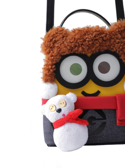 Minions 毛毛皮革背囊