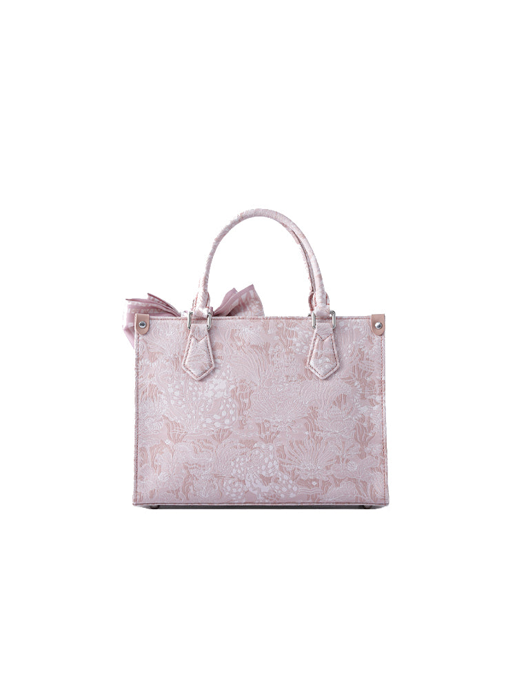 Heartbeat Jacquard with Leather Medium Tote bag