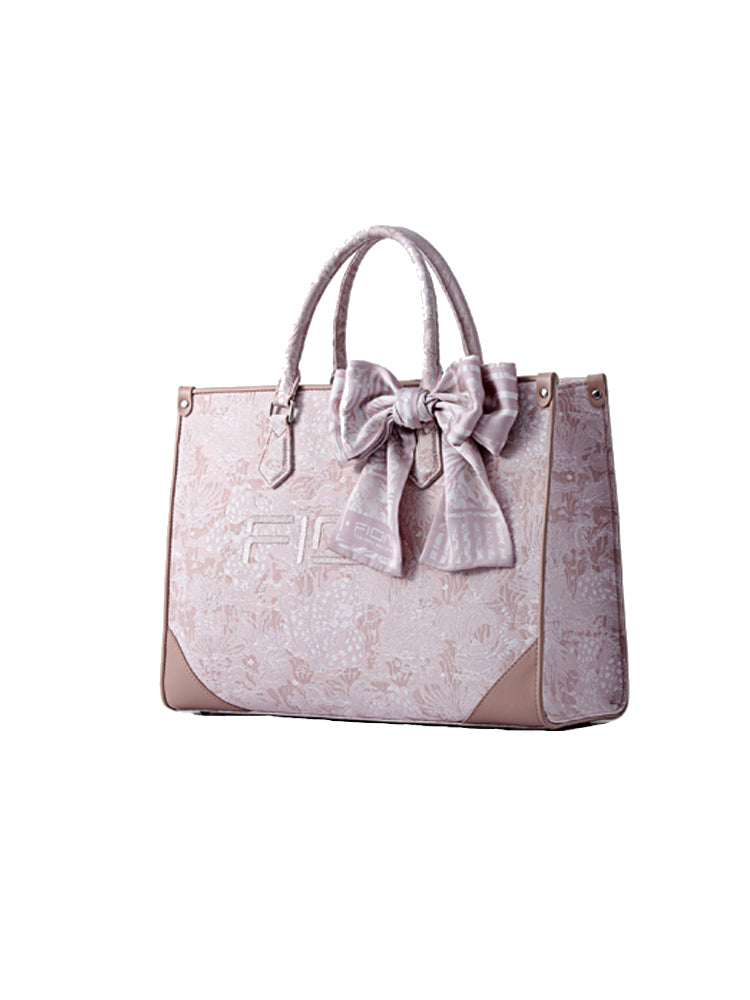 Heartbeat Jacquard with Leather Large Tote bag