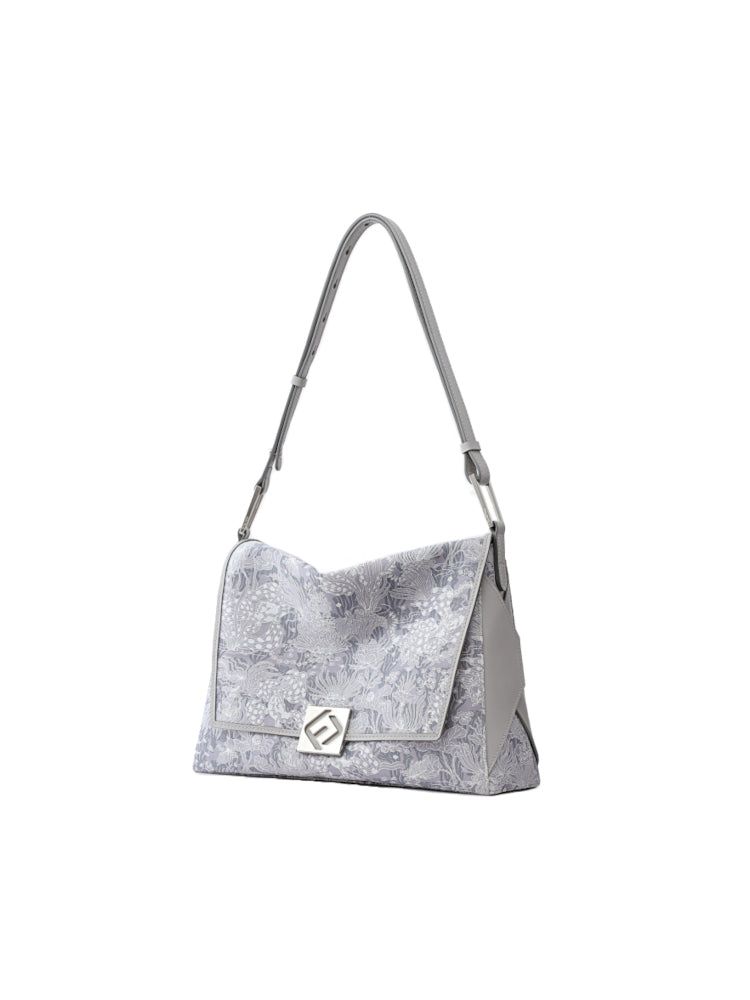 Moonlight Large Jacquard with Leather Crossbody & Shoulder Bag