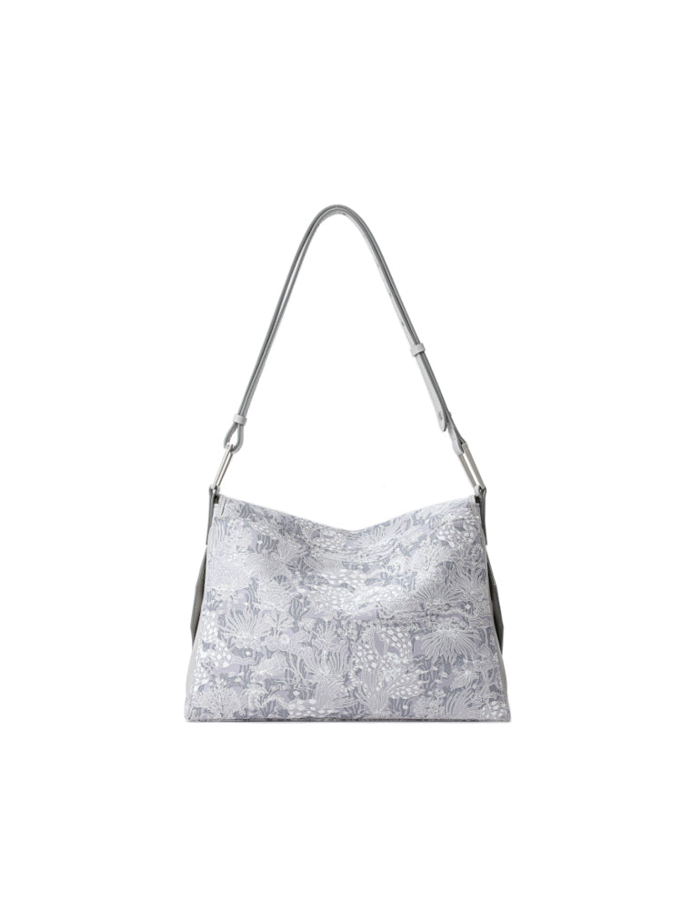 Moonlight Large Jacquard with Leather Crossbody & Shoulder Bag