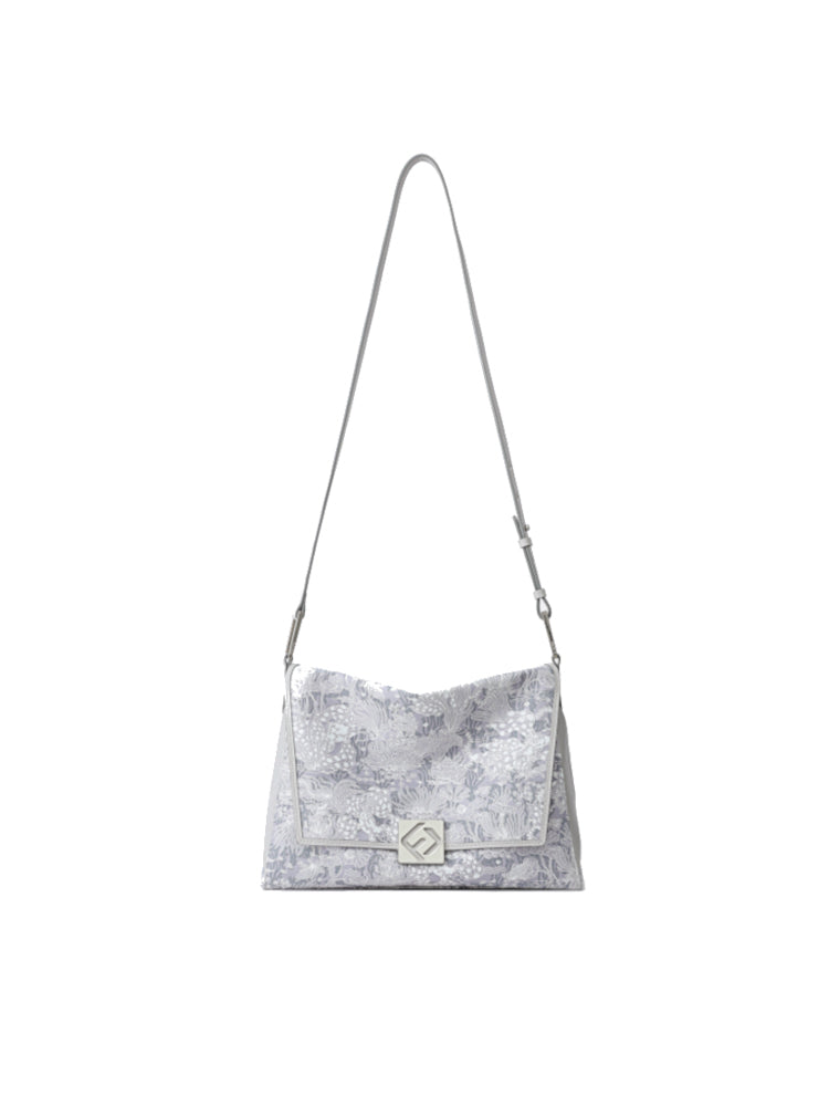 Moonlight Large Jacquard with Leather Crossbody & Shoulder Bag