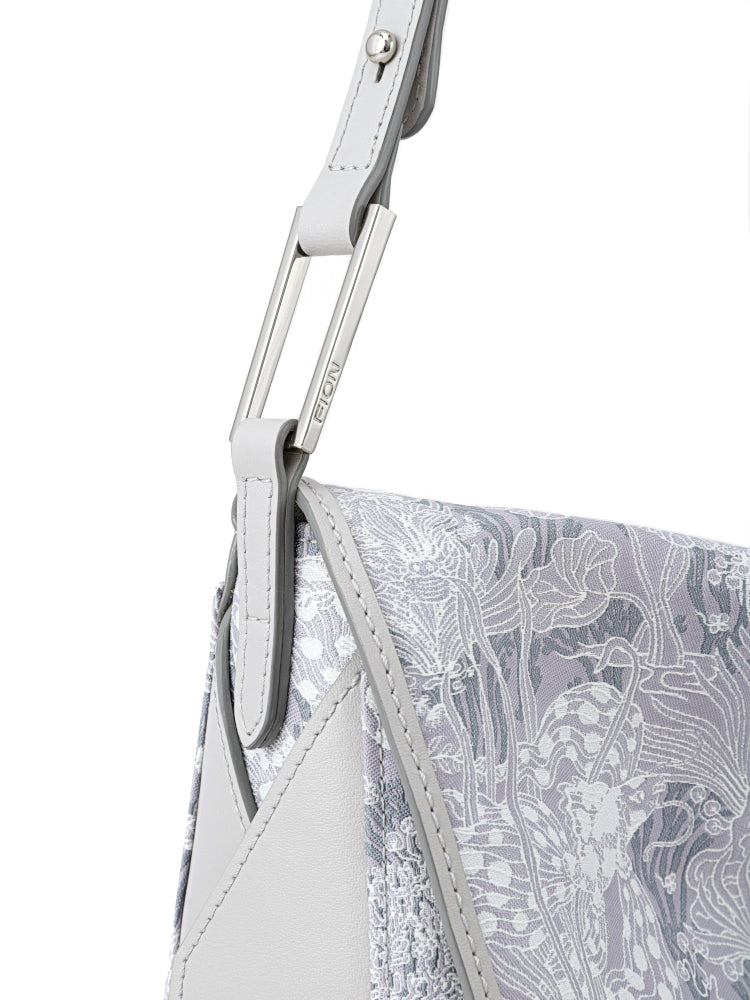 Moonlight Large Jacquard with Leather Crossbody & Shoulder Bag