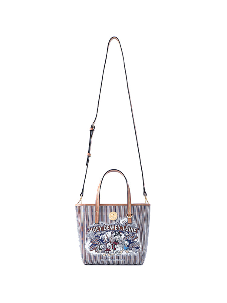 Donald Duck Jacquard with Leather Tote Bag