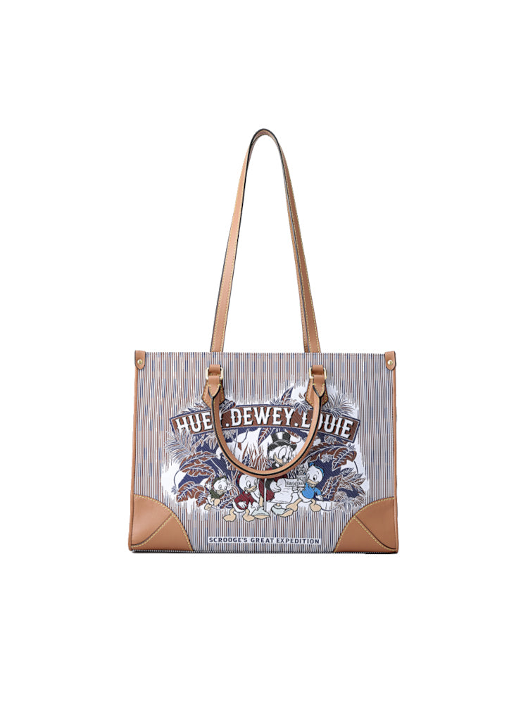 Donald Duck Medium Jacquard with Leather Tote Bag