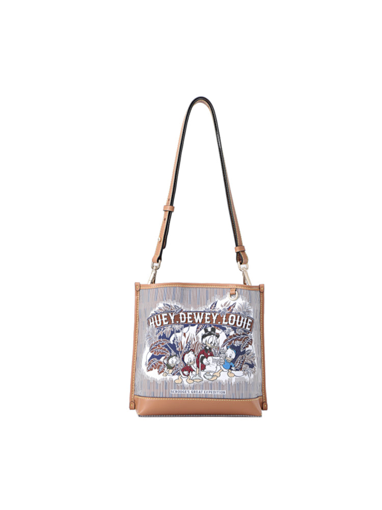 Donald Duck Jacquard with Leather Bucket Bag