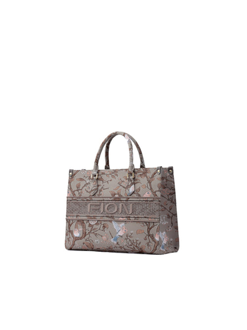 Birds Jacquard with Cow Leather Crossbody & Shoulder Bag