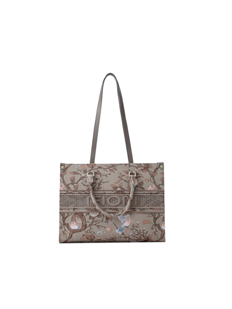 Birds Jacquard with Cow Leather Crossbody & Shoulder Bag