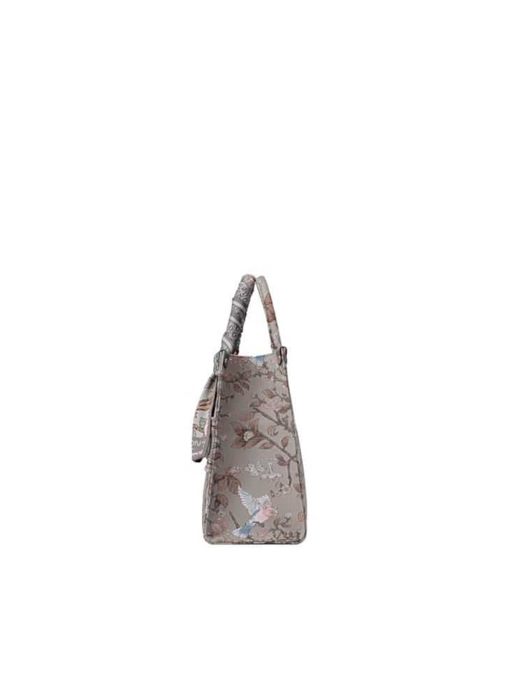 Birds Jacquard with Cow Leather Crossbody & Shoulder Bag