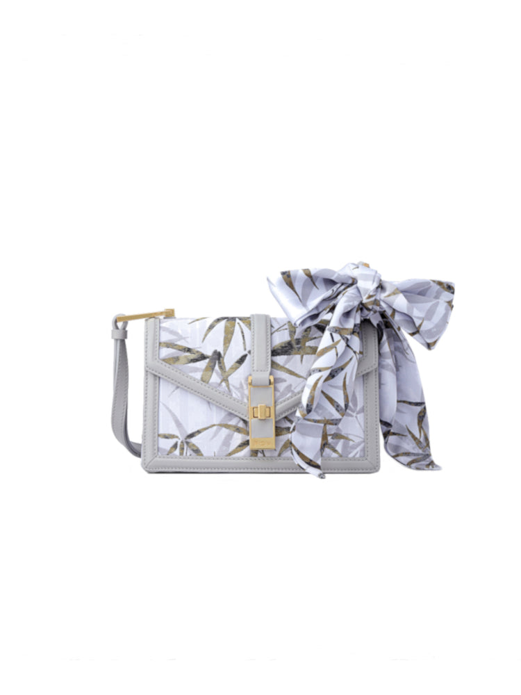 Bamboo Jacquard with Cow Leather Crossbody & Shoulder Bag