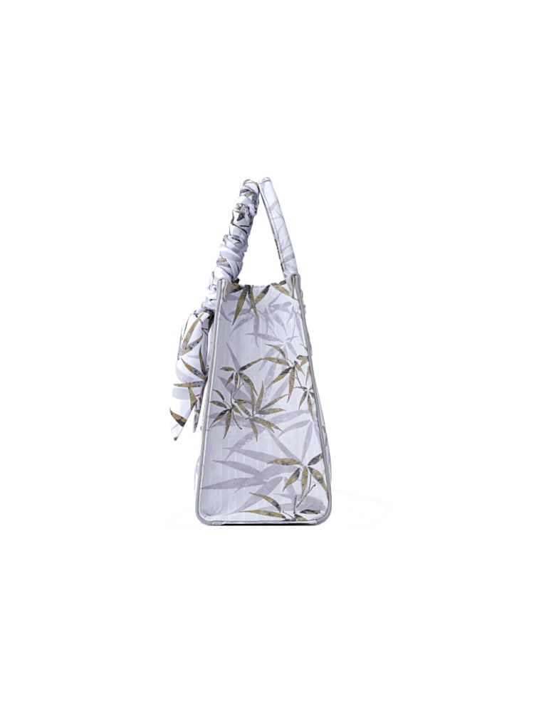 Bamboo Jacquard with Cow Leather Crossbody & Shoulder Bag