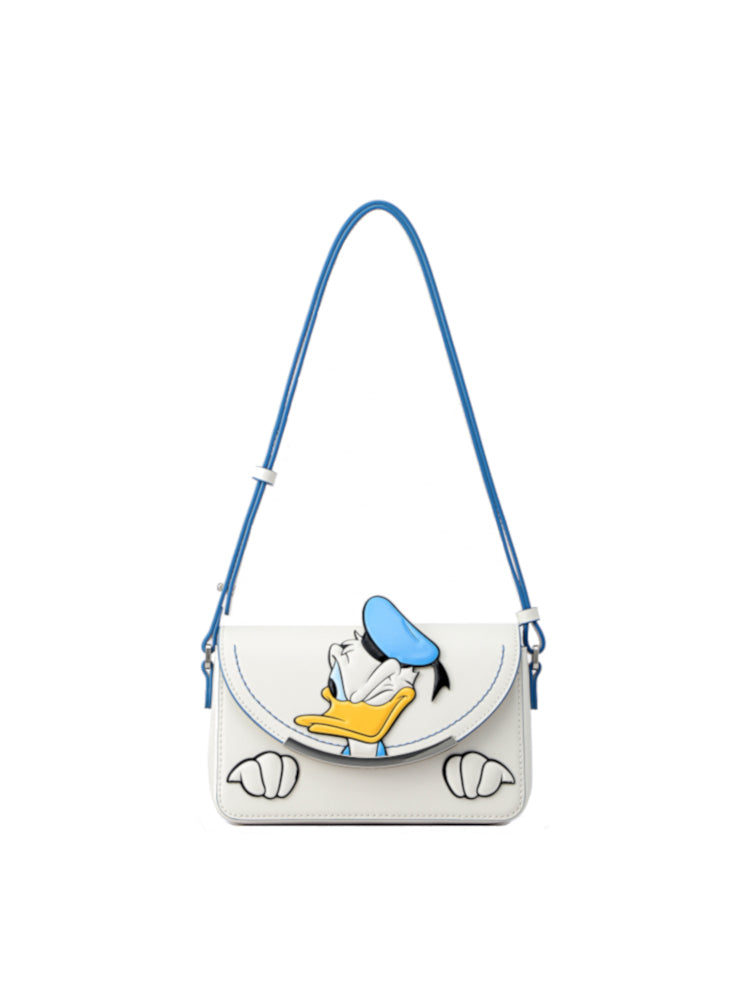 Donald Duck White Leather Crossbody & Shoulder Bag