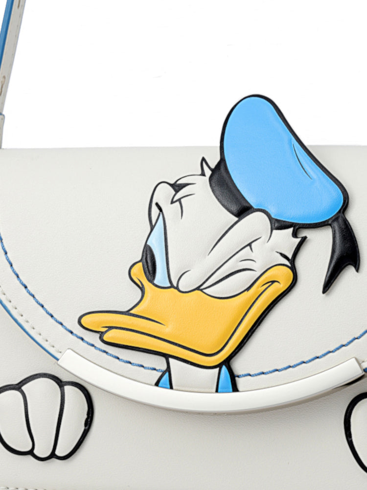 Donald Duck 白色皮革斜孭袋