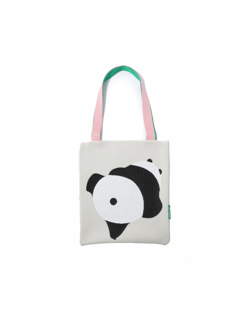 Panda Knit Fabric Tote Bag