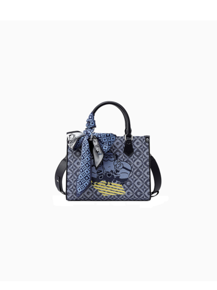 Minions Jacquard with Leather Medium Tote Bag