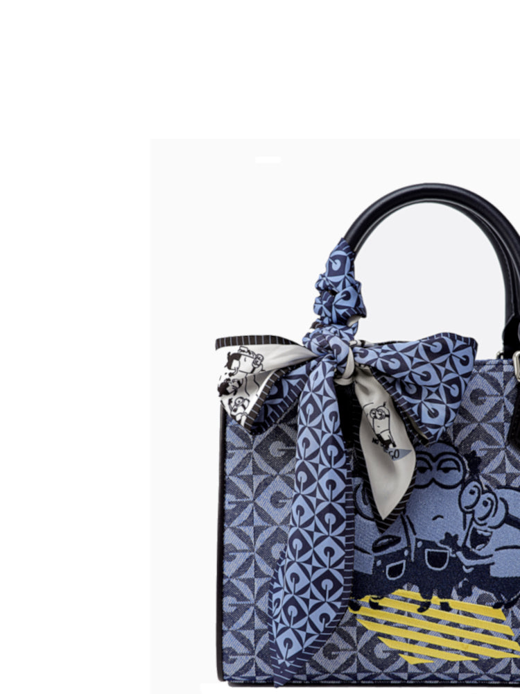 Minions Jacquard with Leather Medium Tote Bag