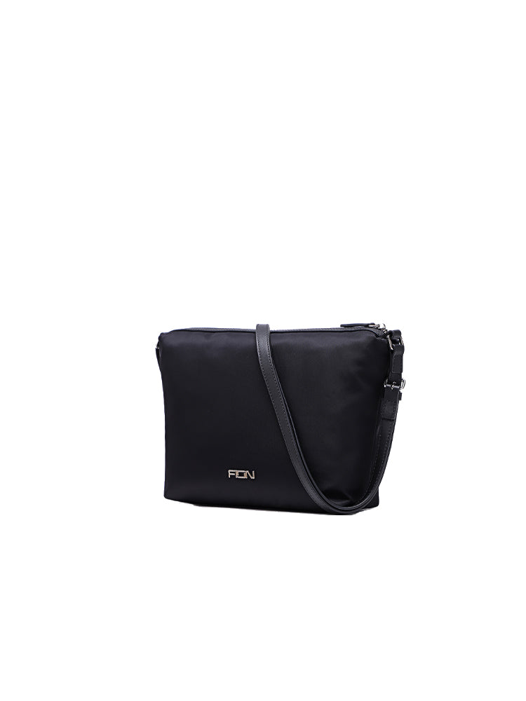 Nylon with Leather Shoulder Bag