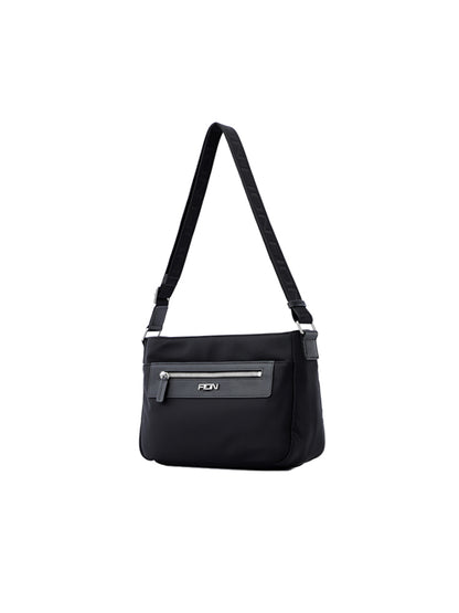 Nylon with Leather Shoulder Bag