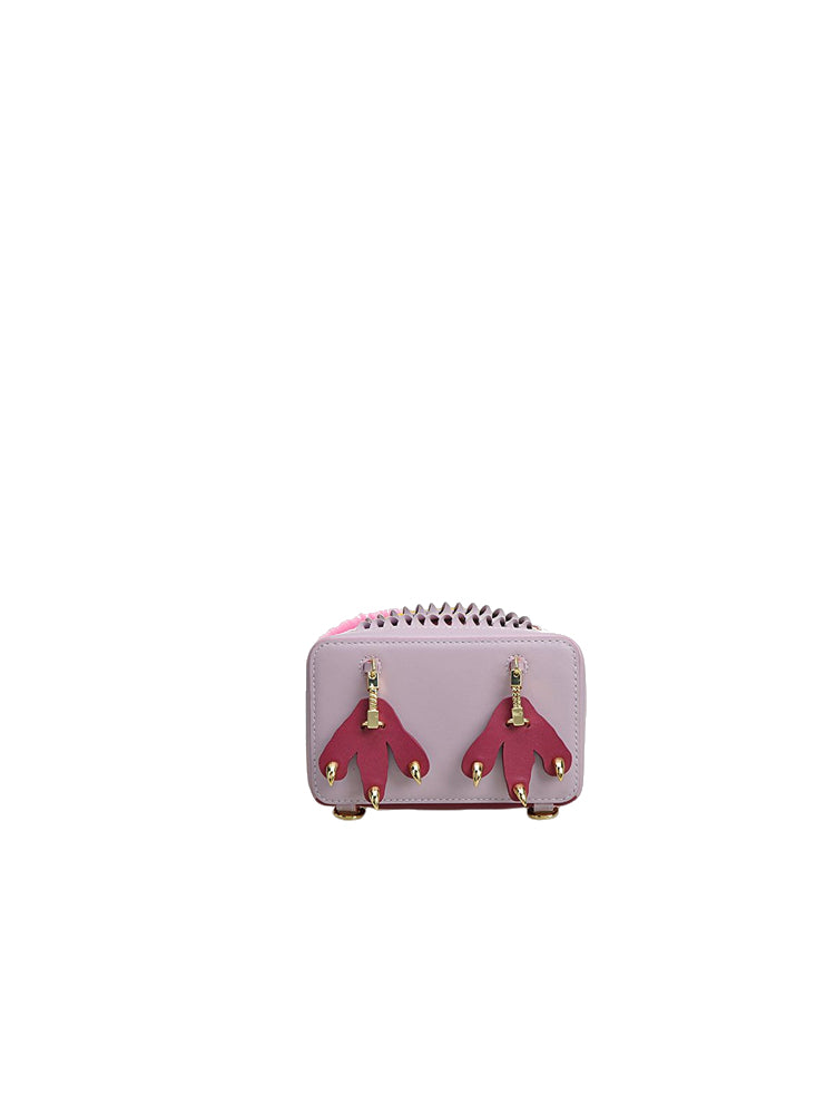 Little Mons 皮革羊毛雙肩包中號