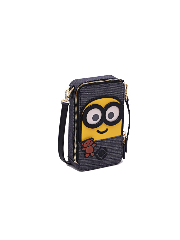 Minions Bob & Tim 牛仔布配牛皮電話袋