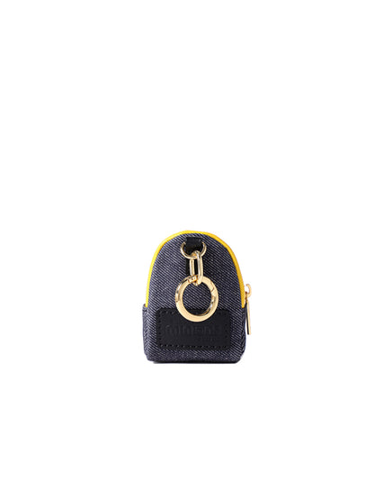 Minions 織物鑲牛皮革迷你側孭袋