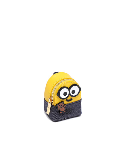 Minions 織物鑲牛皮革迷你側孭袋