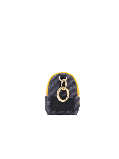Minions 織物鑲牛皮革迷你側孭袋
