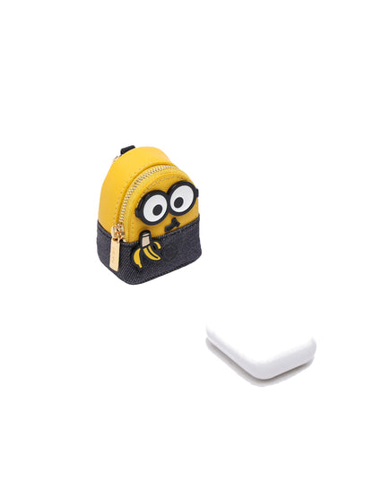 Minions 織物鑲牛皮革迷你側孭袋