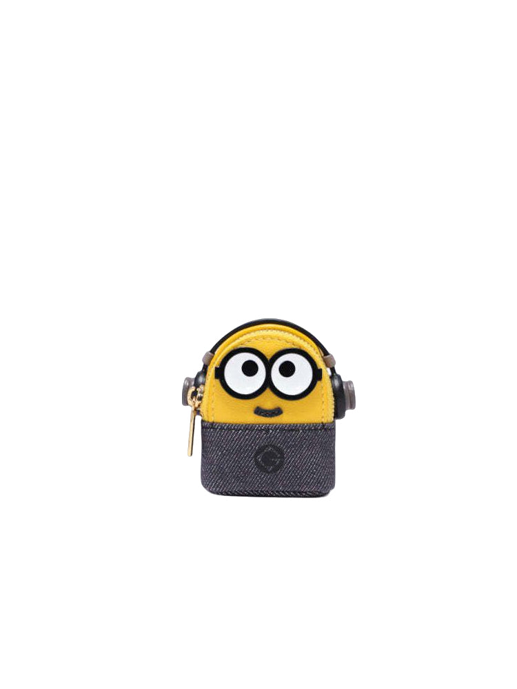 Minions 織物鑲牛皮革迷你側孭袋
