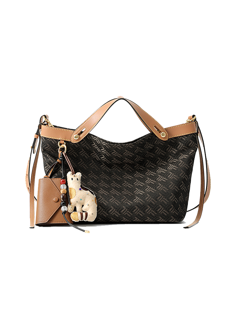 FION Palace Jacquard with Leather Bag