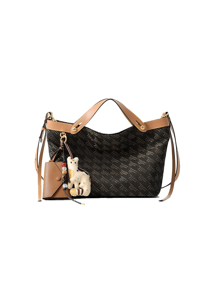 FION Y Island Jacquard with Leather Bag