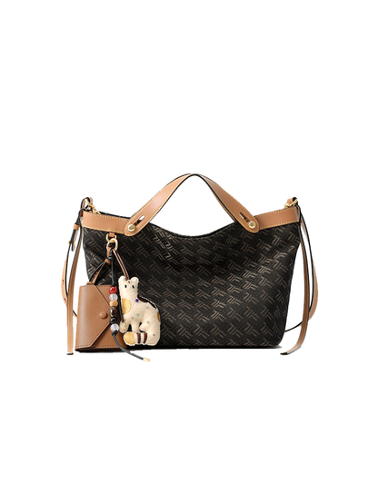 FION Y Island Jacquard with Leather Bag