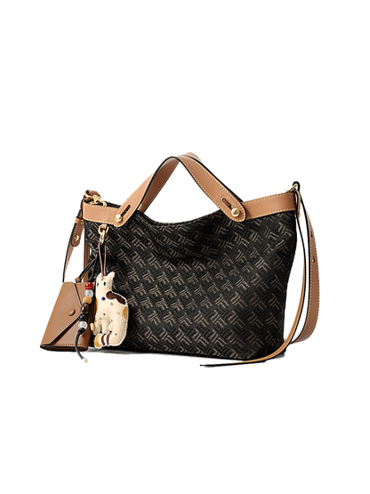 FION Y Island Jacquard with Leather Bag